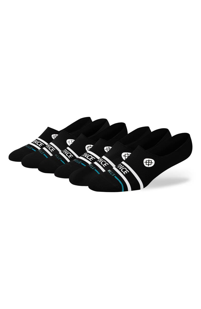 Stance Core 6-Pack Cotton Blend No Show Socks, Alternate, color, Black