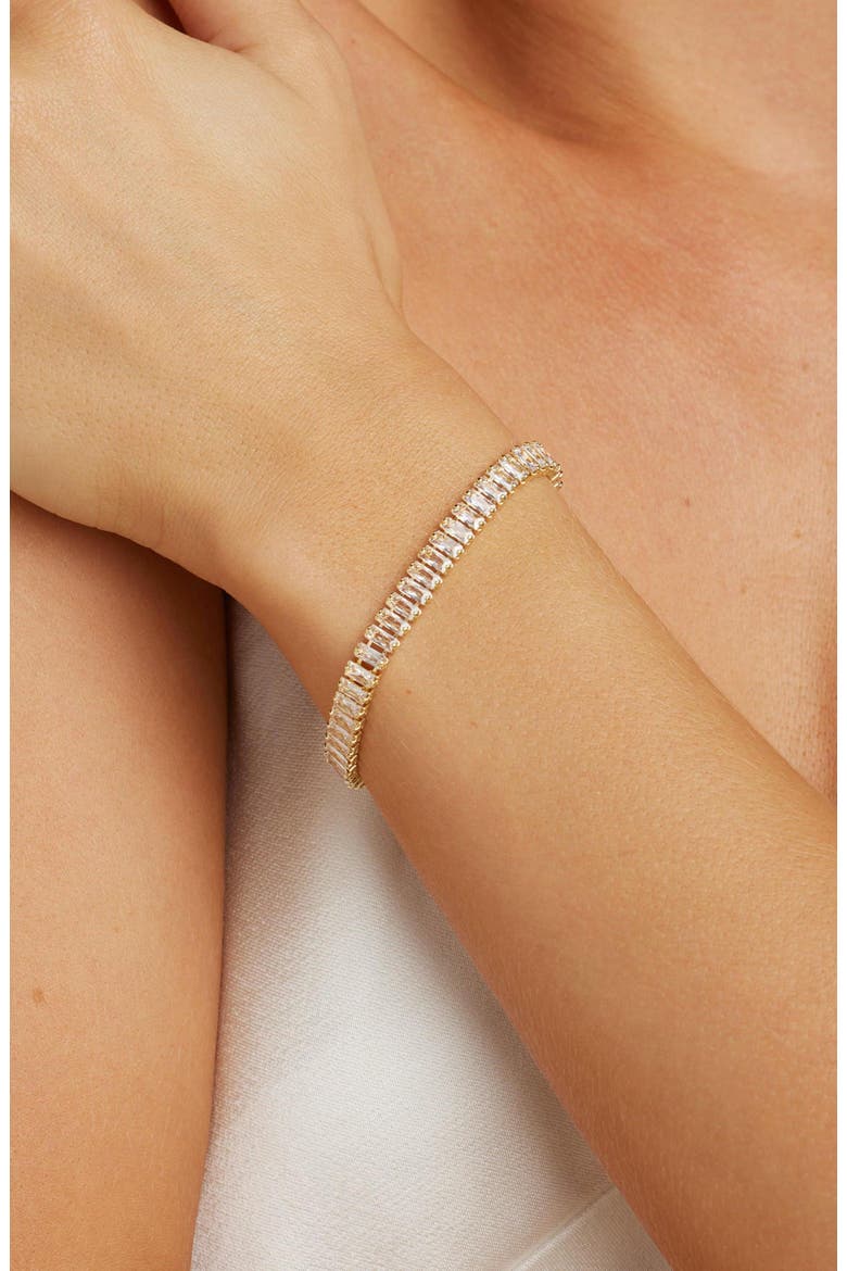 Polly Tennis Bracelet, Alternate, color, Gold