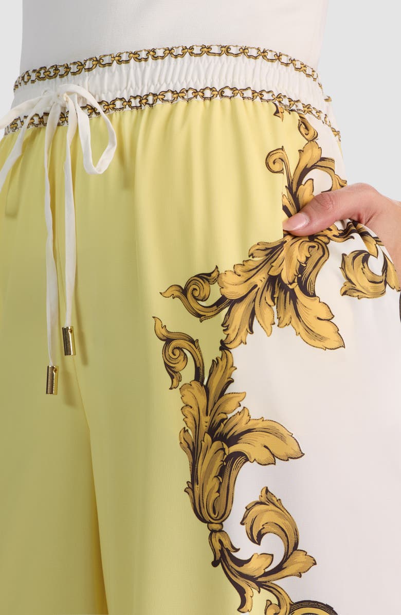 Alice + Olivia Ojai Print Palazzo Pants, Alternate, color, Golden Coast