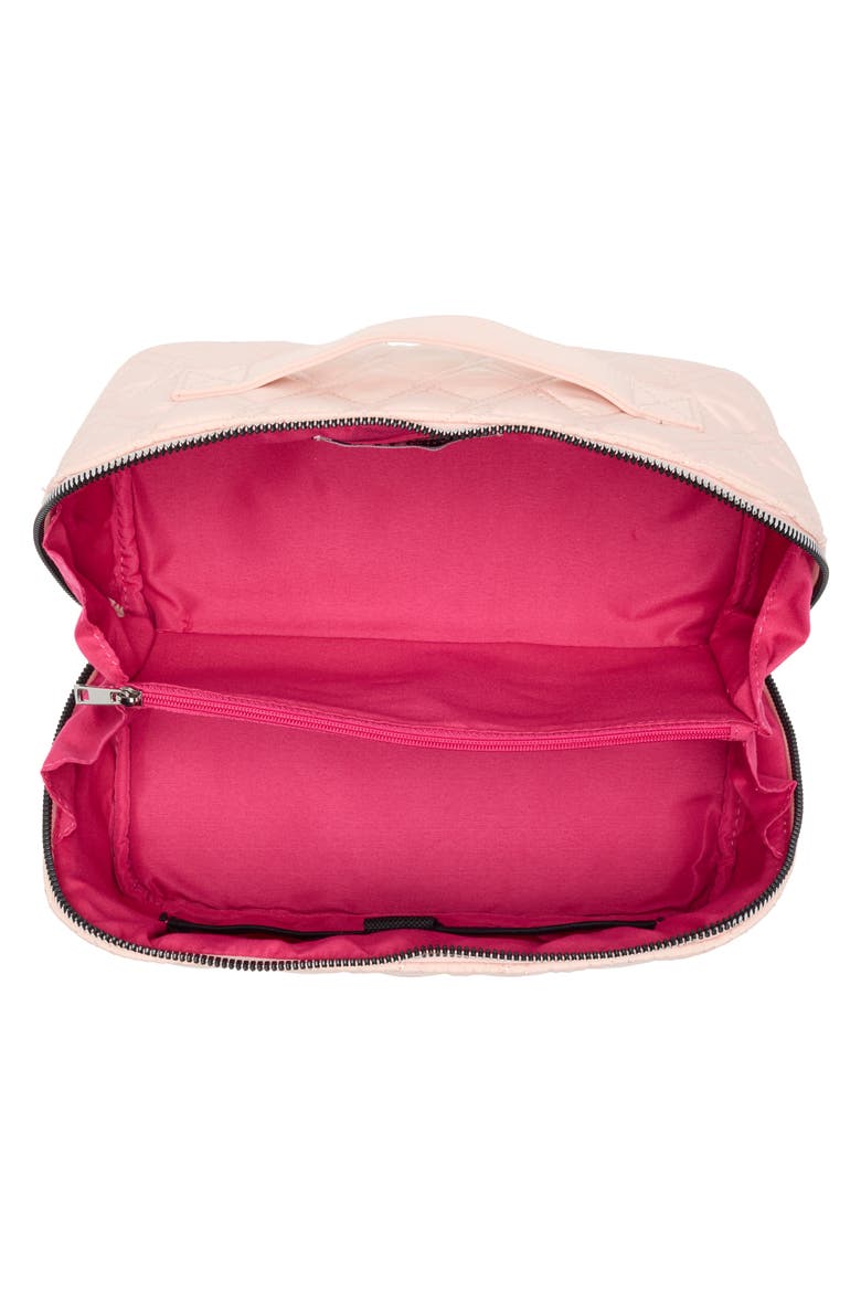 Quilt Fold Out Zip Case, Alternate, color, ROSE