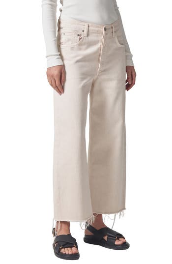 Shop Citizens Of Humanity Ayla Raw Hem High Waist Baggy Crop Wide Leg Jeans