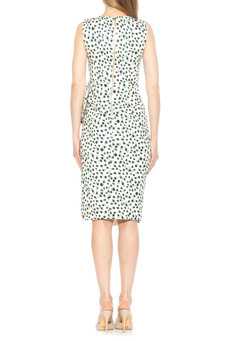 Valeri Asymmetric Ruffle Cocktail Dress, Alternate, color, IVORY POLKA