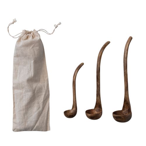 Storied Home Wood Ladles In Brown