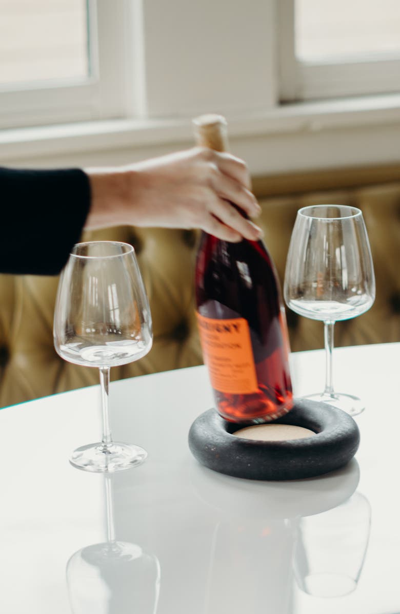 Pretti.Cool Wine Bottle Coaster, Alternate, color, Black Terrazzo