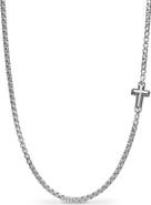 David Yurman Men's Cross Station Necklace in Sterling Silver, 3.6mm