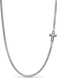 David Yurman Men's Cross Station Necklace in Sterling Silver, 3.6mm