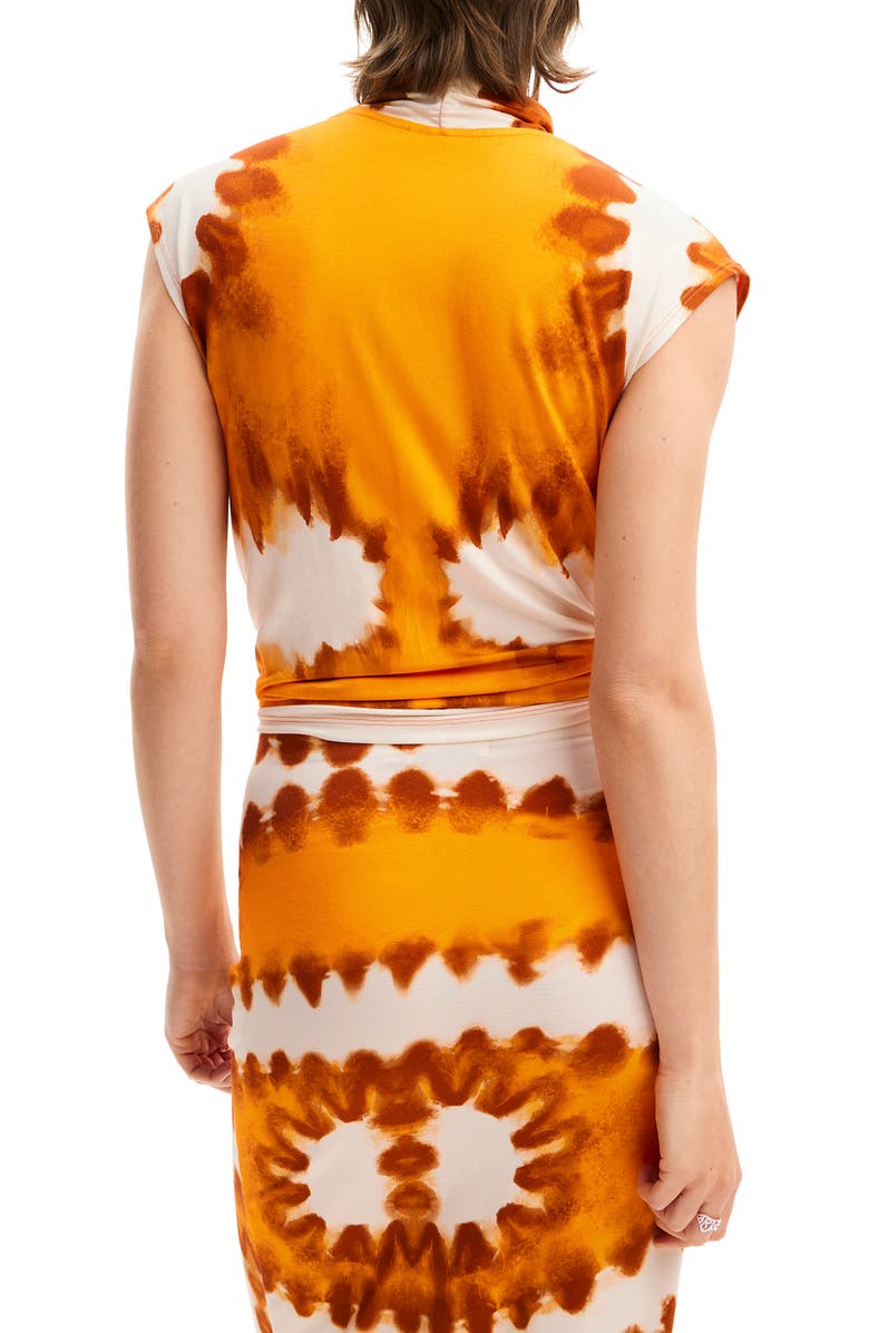 Desigual Tie Dye Draped Top, Alternate, color, 
