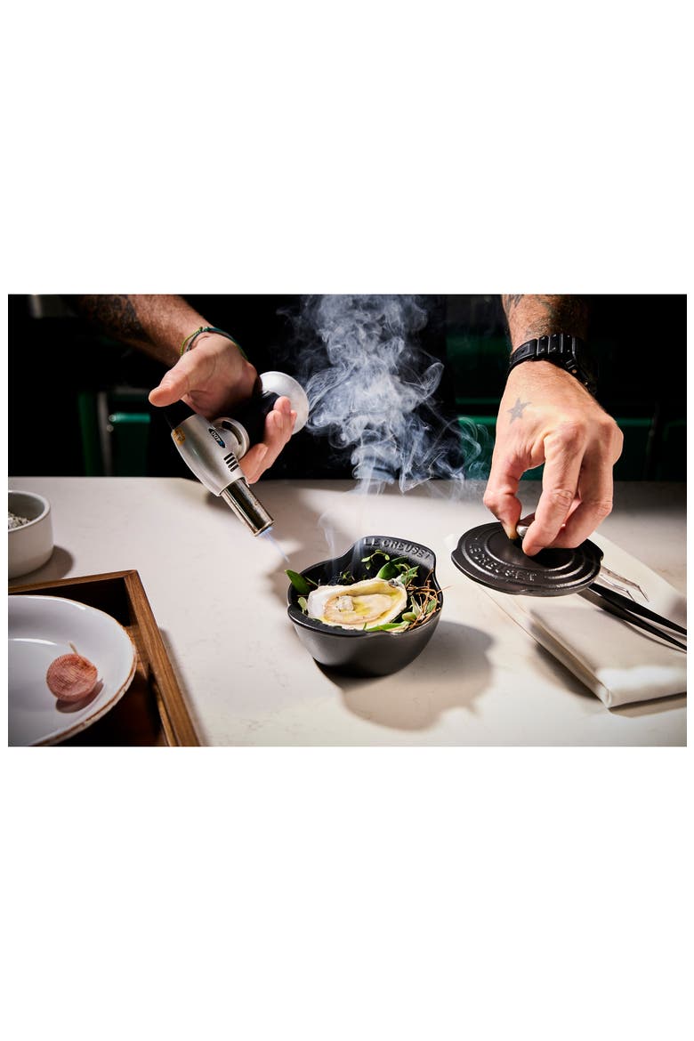 Gourmand Set of 4 1/3-Quart Enamel Cast Iron Cocotte with Lid, Alternate, color, MATTE BLACK