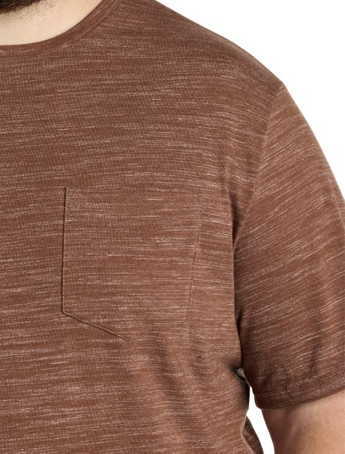 Harbor Bay By Dxl Space Dye Pocket T-shirt In Cocoa Brown Sd