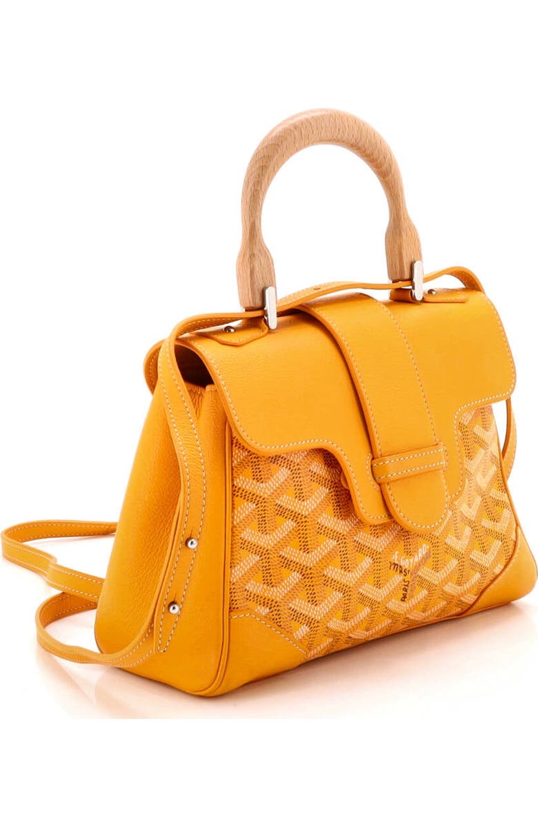 Pre-Owned Goyard Saigon Top Handle Bag Coated Canvas with Leather Mini, Alternate, color, Yellow
