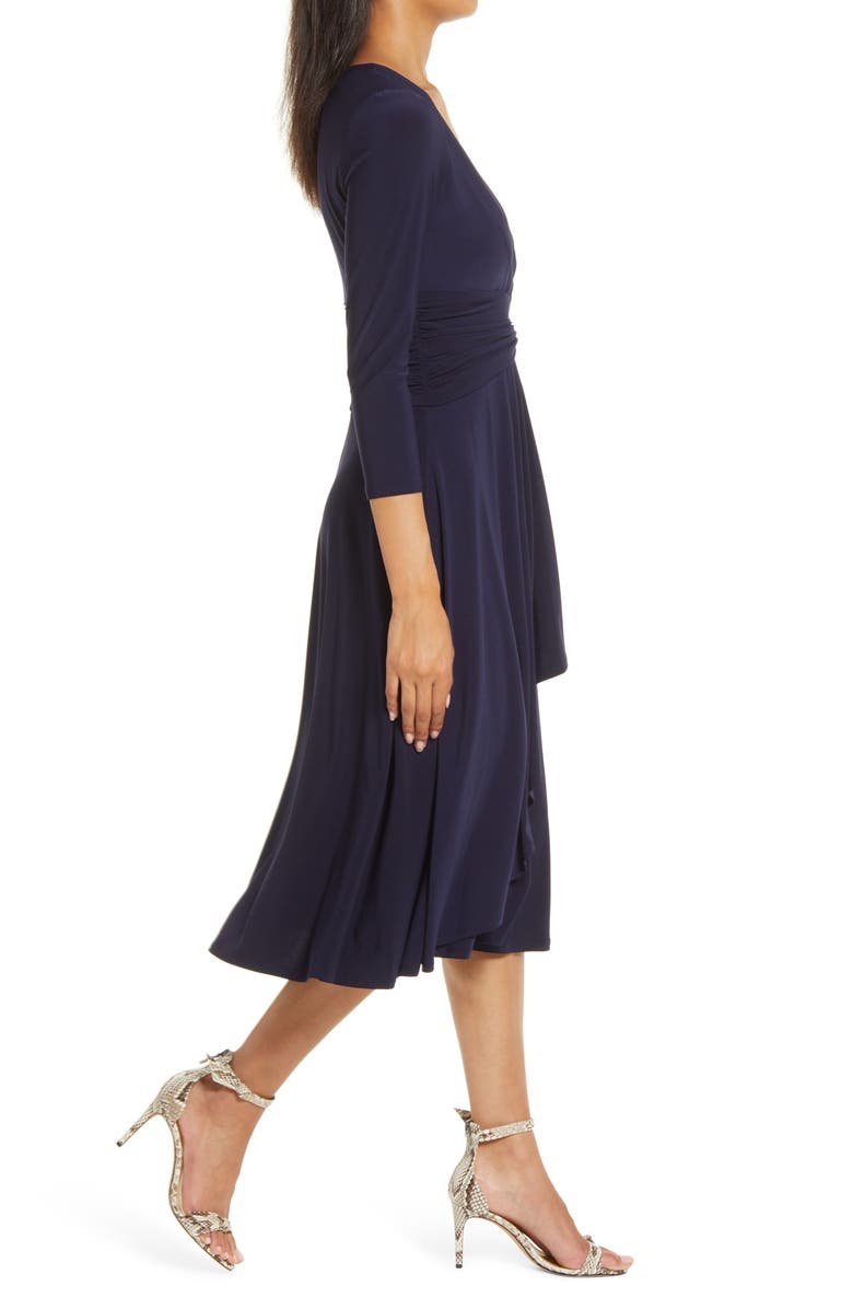 Eliza J Long Sleeve Faux Wrap Dress, Alternate, color,