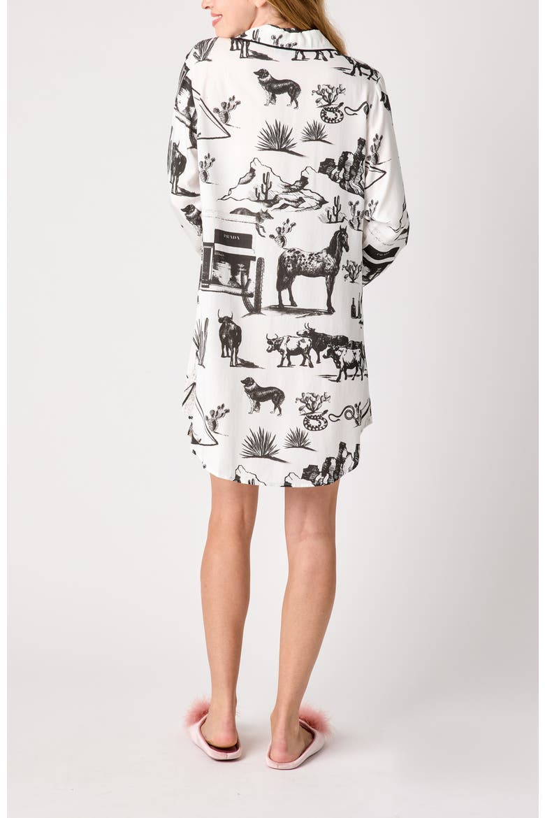 Marfa Toile Sleep Shirt, Alternate, color, White