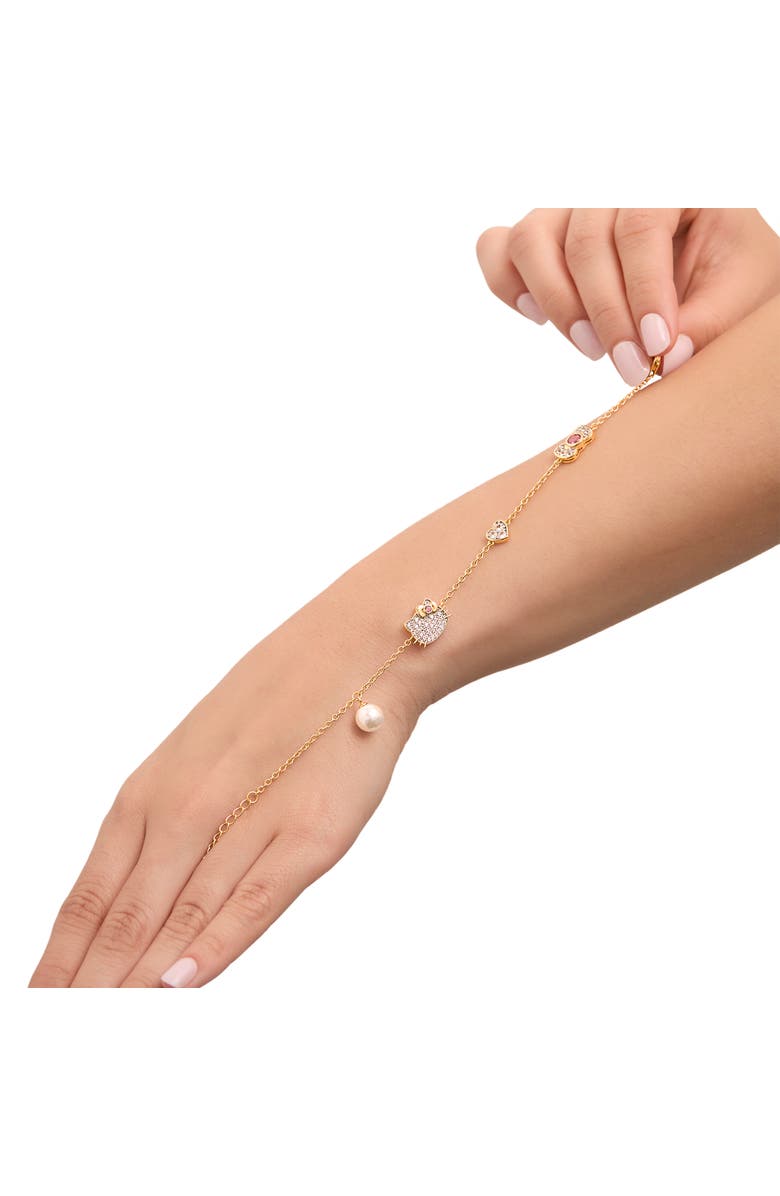 Hello Kitty Sapphire Station Bracelet, 7.25"+1", Alternate, color, Gold/Pink