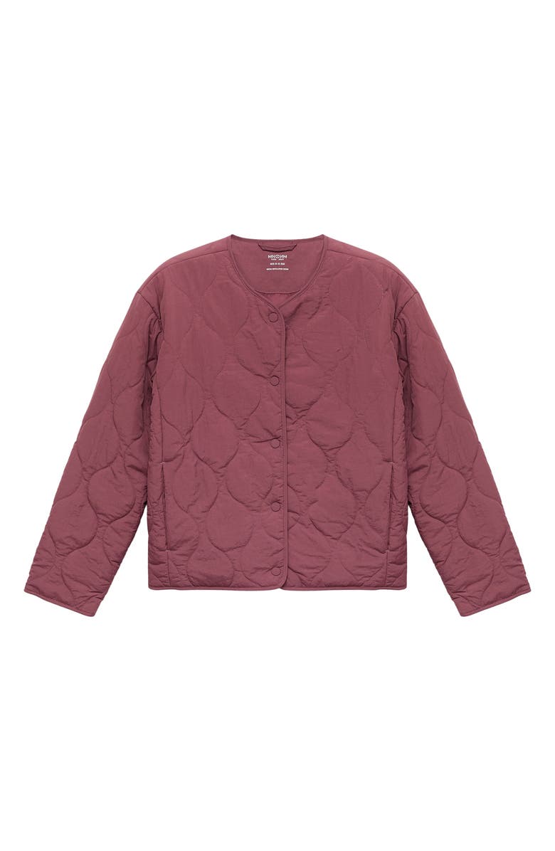 MANGO TEEN Onion Quilted Puffer Jacket, Main, color, Burgundy