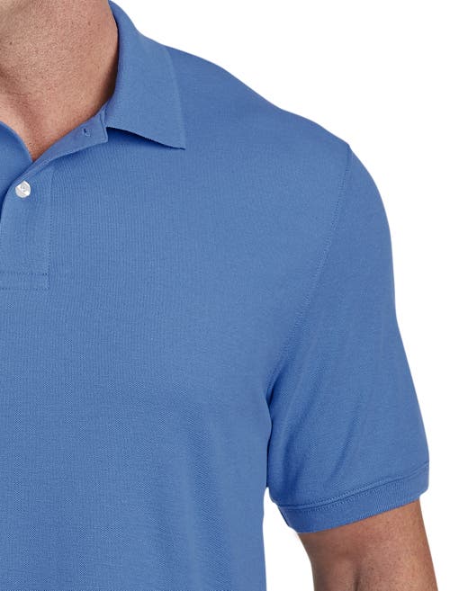 Harbor Bay By Dxl Big & Tall Piqué Polo Shirt In Blue