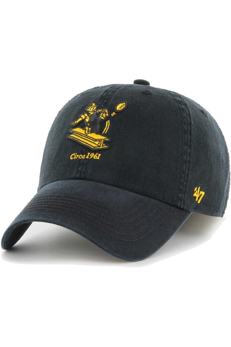 Men's '47 Black Pittsburgh Steelers Gridiron Classics Franchise Legacy Fitted Hat, Main, color, Black