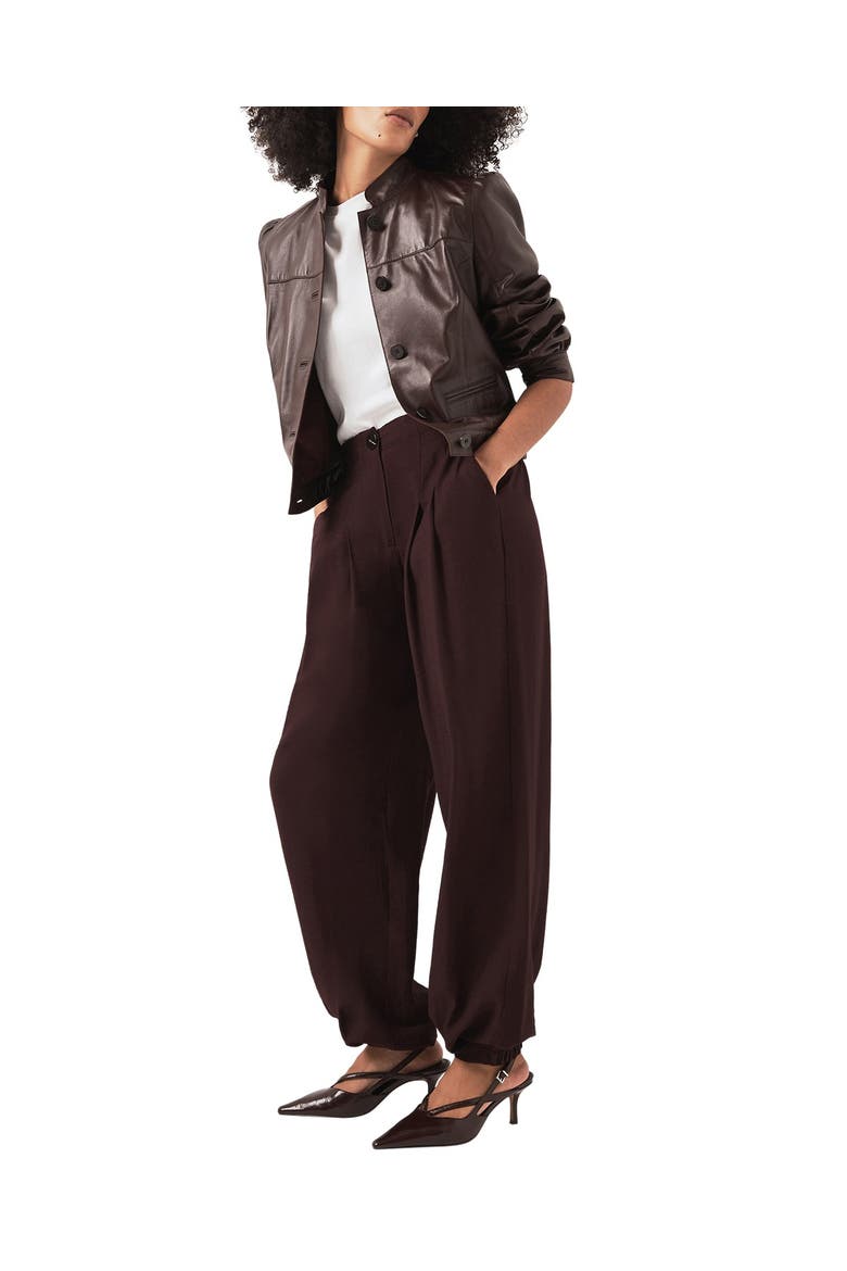 Balloon Leg Elasticated Trousers, Main, color, Burgundy