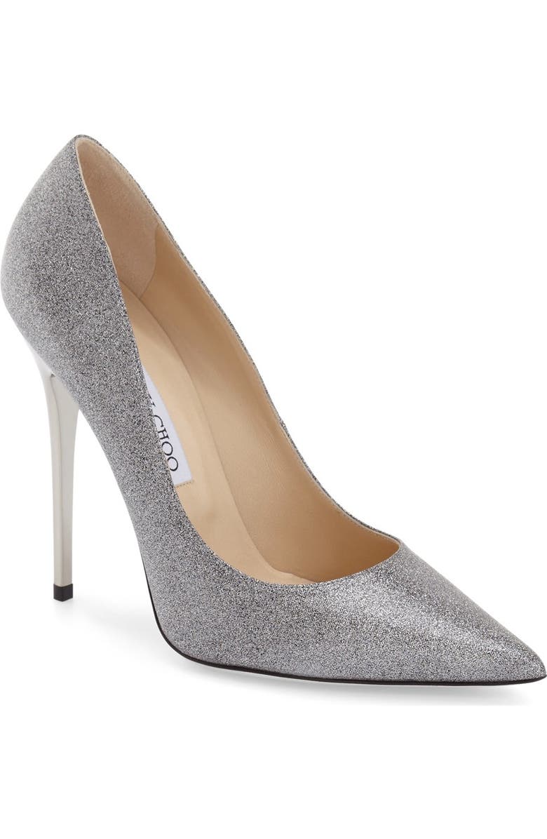 Jimmy Choo 'Anouk' Glitter Pointy Toe Pump, Main, color,