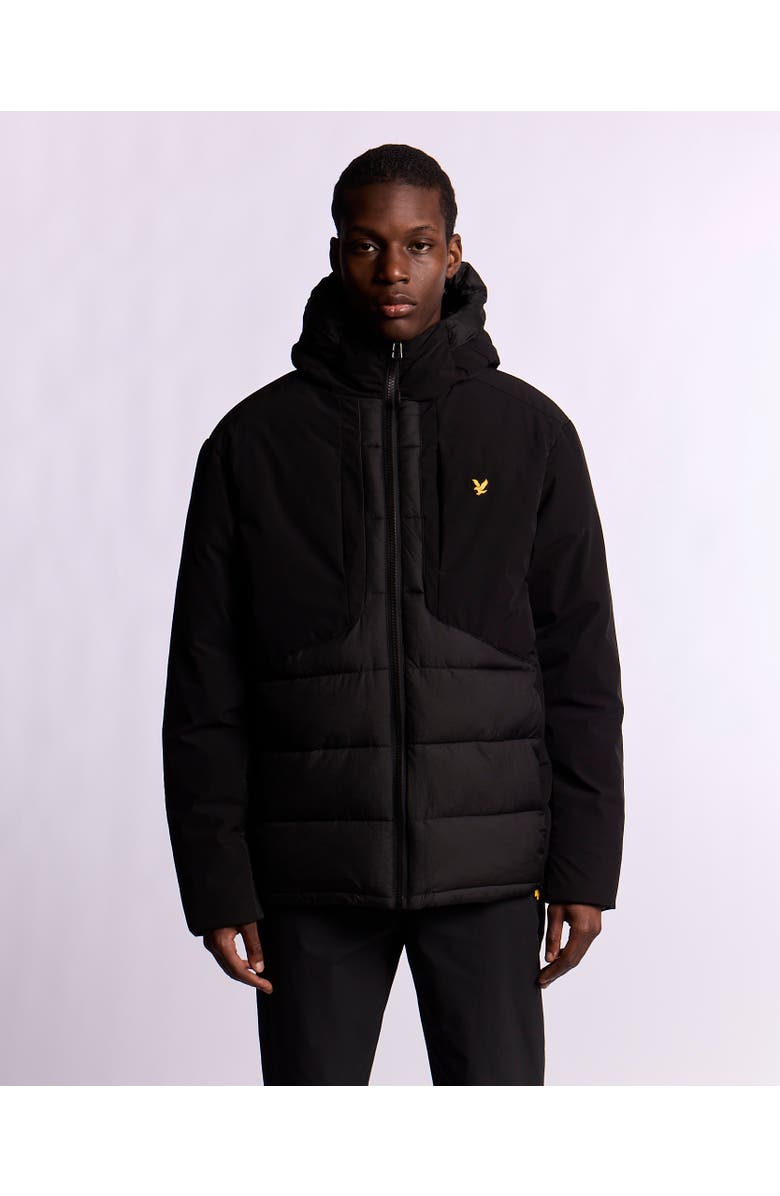 Lyle & Scott Wadded Hybrid Hooded Jacket, Alternate, color, Jet Black