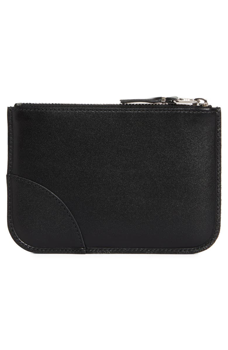 Comme des Garçons Wallets Small Eyelet Leather Zip Pouch, Alternate, color, Black