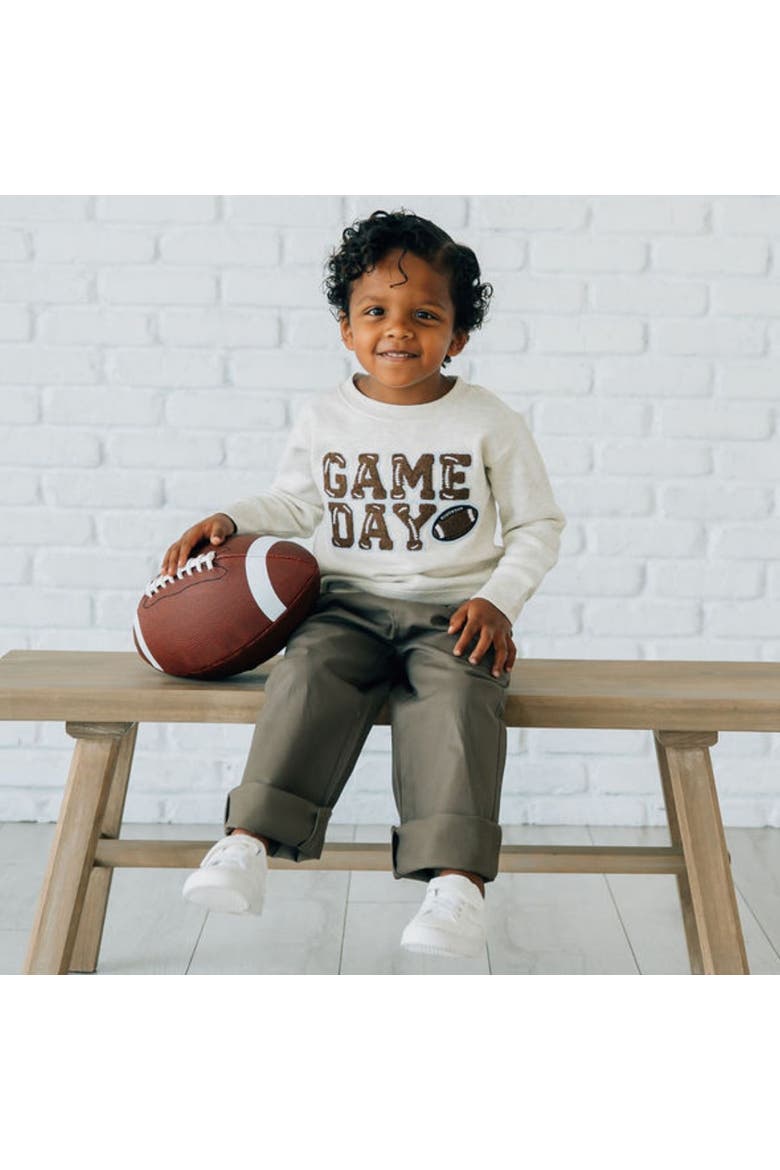 Game Day Football Patch Sweatshirt, Alternate, color, Natural Heather