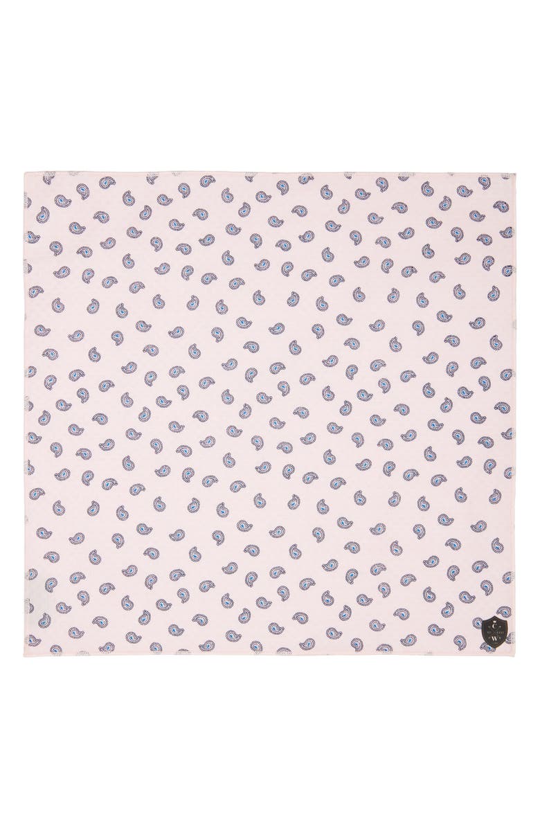 CLIFTON WILSON Paisley Cotton Pocket Square, Alternate, color, Pink