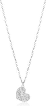 The Lovery CZ Fluted Single Heart Necklace