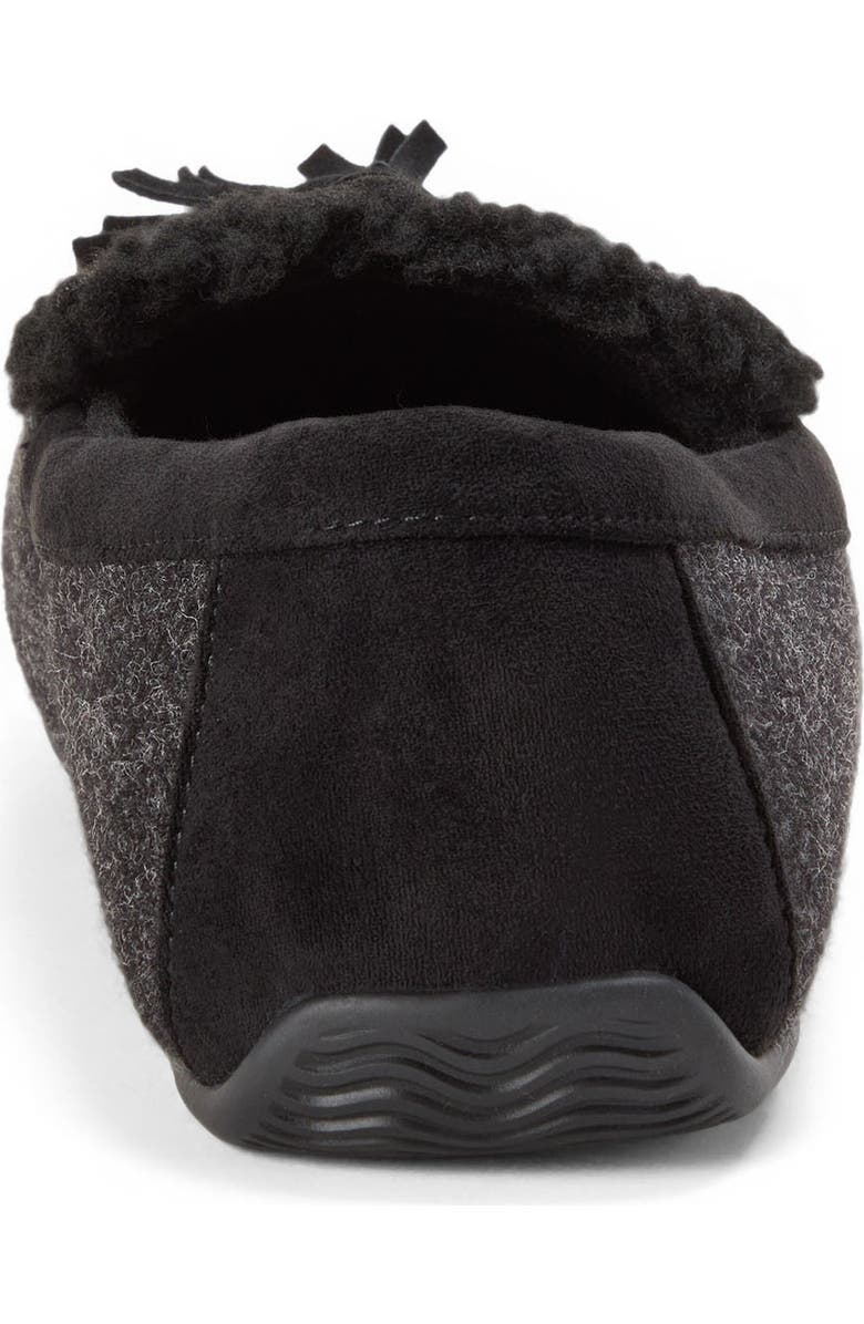 Dearfoams Perkins Moccasin Slippers, Alternate, color, Black