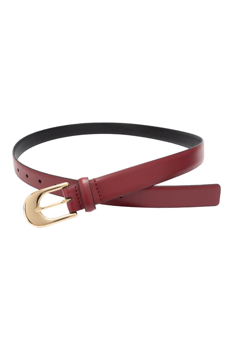 25mm Leather Slide Buckle Belt, Alternate, color, RHUBARB JAM