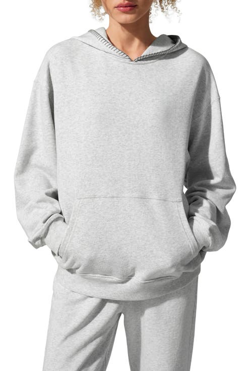 SILKERRY Oversized Seamflow Douceur Stand Collar with Half-Zip Hoodie