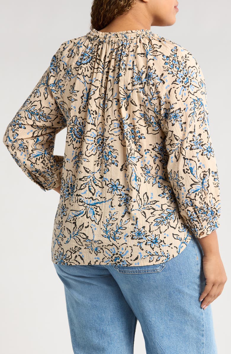 Wit & Wisdom Floral Cotton Peasant Top, Alternate, color, 