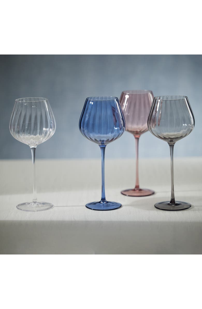 Zodax Malden Optic Set of 4 Red Wine Glasses, Alternate, color, Gray