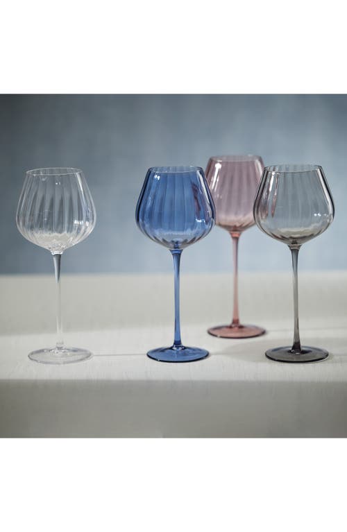 Zodax Malden Optic Set Of 4 Red Wine Glasses In Gray