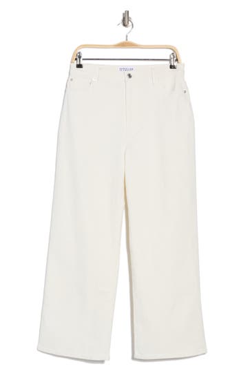 Derek Lam 10 Crosby Isla High Waist Crop Wide Leg Jeans In Ecru