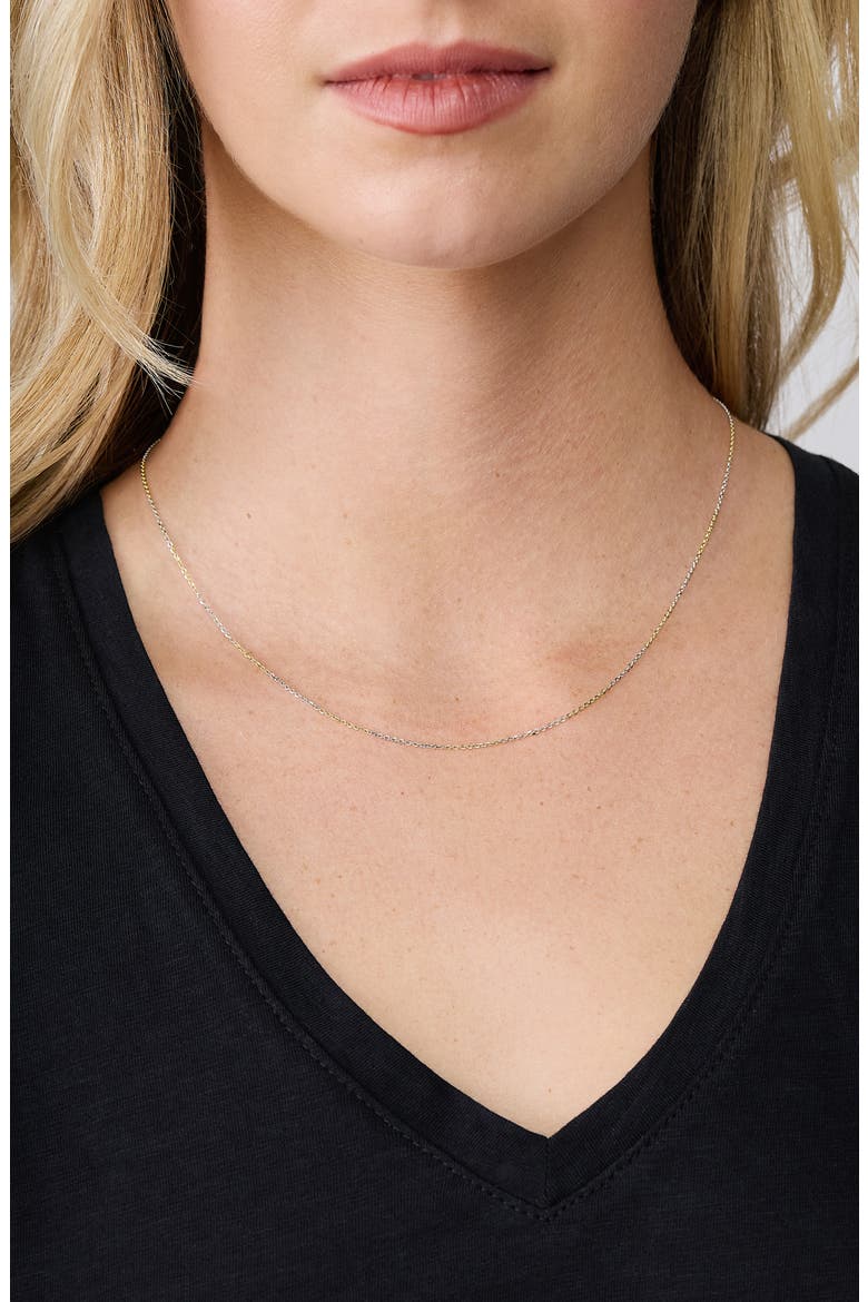 14K Gold Two-Tone Chain Necklace, Alternate, color, 14K TWO TONE GOLD
