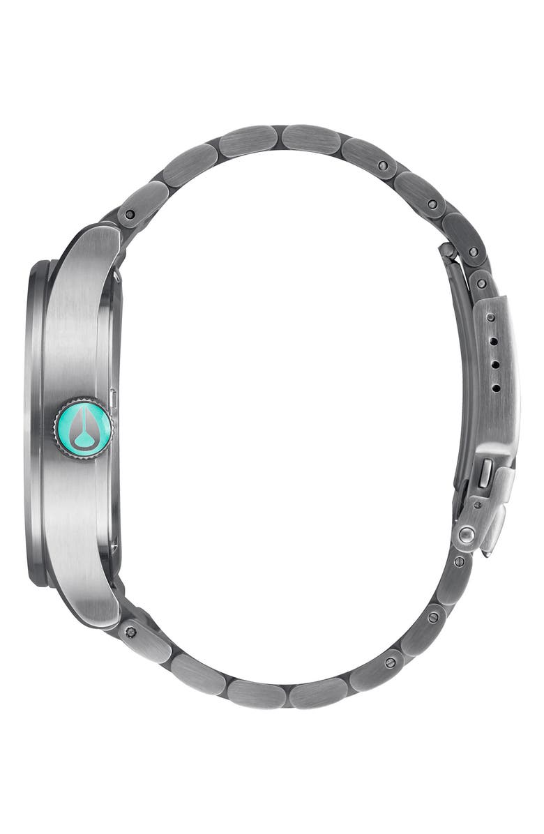 Nixon The Sentry Bracelet Watch, 42mm, Alternate, color, Silver / Turquoise