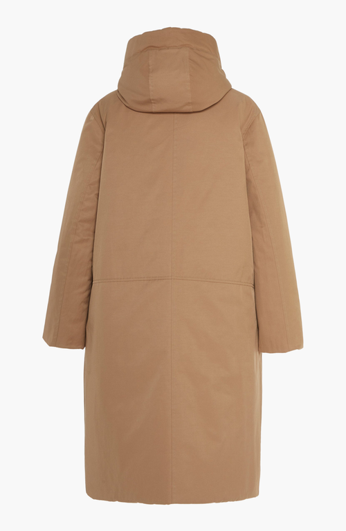 Caalo Sustainable Reversible Satin Down Coat In White