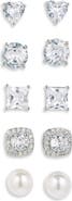 NORDSTROM RACK 5-Pack Assorted CZ & Faux Pearl Stud Earrings