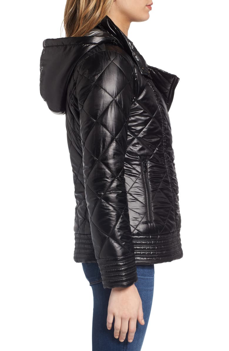 GUESS Reversible Packable Asymmetrical Quilted Jacket, Alternate, color, 