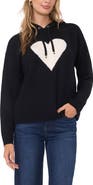 Vince Camuto Intarsia Heart Sweater Hoodie