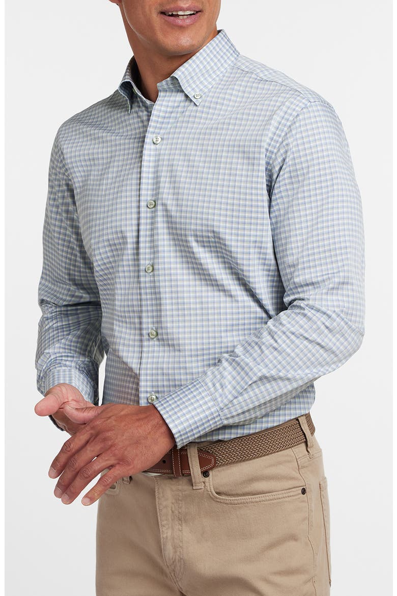 Twill Check Sport Shirt, Main, color, SAGE/ BLUE