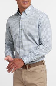 David Donahue Twill Check Sport Shirt