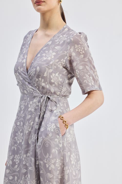 Reistor Maxi Wrap Floral Dress In Vintage Vines In Vintage Vines
