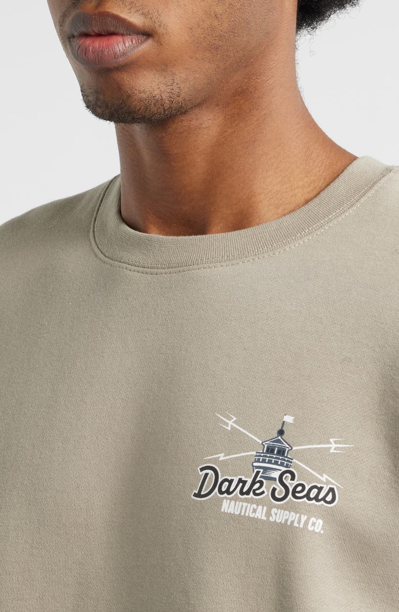 DARK SEAS Beacon Logo Graphic Fleece Sweatshirt, Alternate, color, Cement