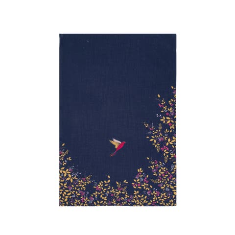 Navy Hummingbird Kitchen Dishtowel