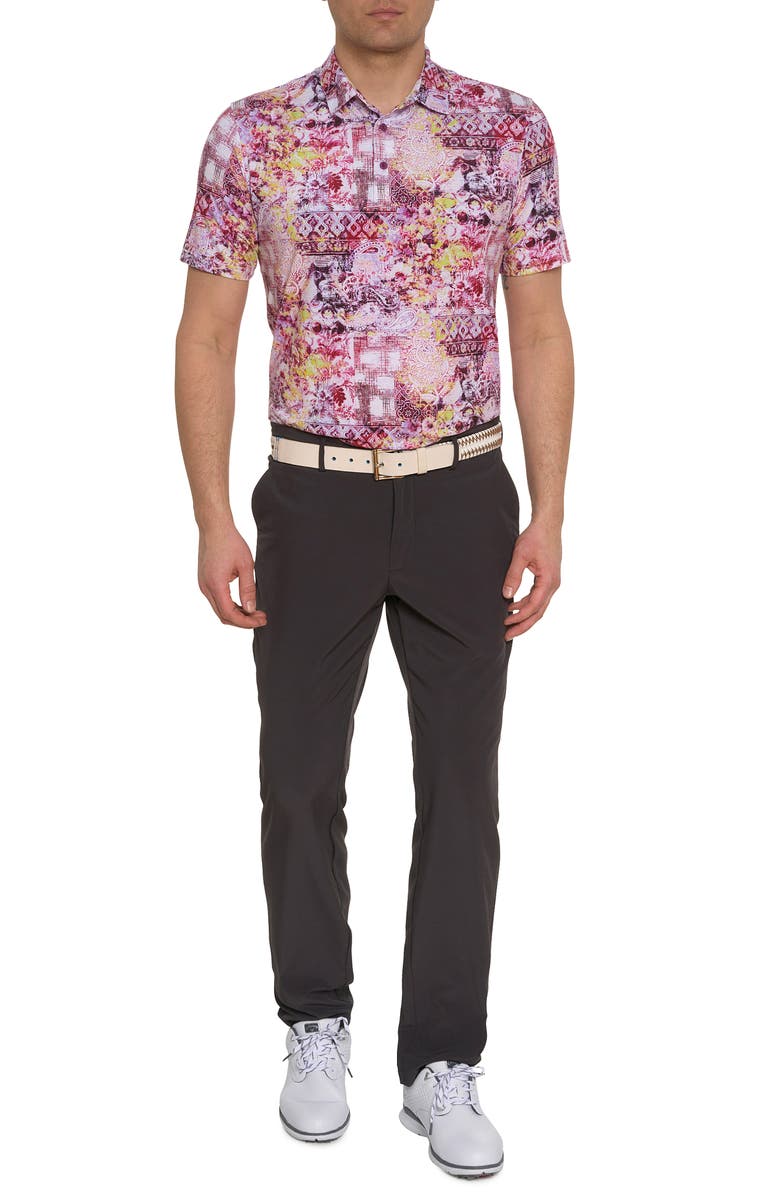 Robert Graham Geneva Performance Golf Polo, Alternate, color, Berry