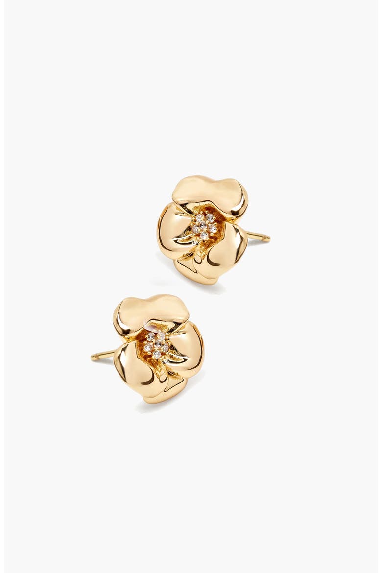 Lulu Midi Flower Stud Earring in Gold, Alternate, color, Gold