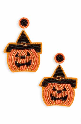 Leith Beaded Jack-o'-Lantern Drop Earrings