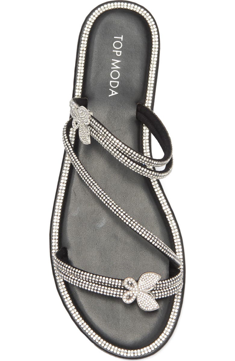 TOP GUY SHOES Paz Crystal Butterfly Slide Sandal, Alternate, color,