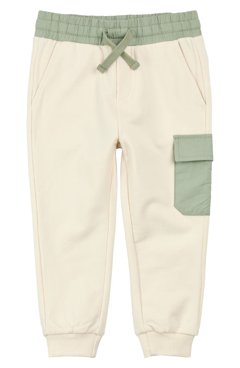 MILES THE LABEL Kids' Birch Sage Pocket Cargo Joggers, Main, color, Birch/ Sage